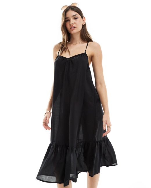 Vero Moda Black Strappy Beach Mini Dress
