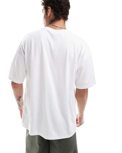 ASOS White Oversized T-Shirt With Front Print for men