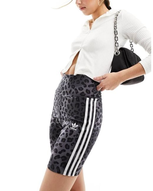 Adidas Originals Black Leopard Luxe Legging Shorts