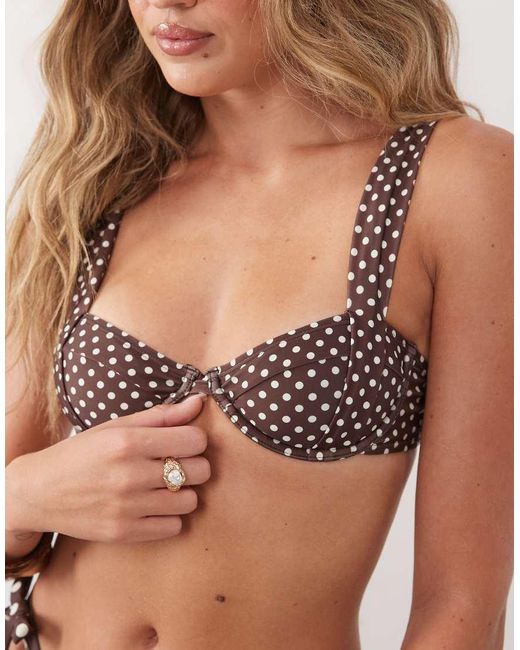 Going Somewhere Green Polka Dot Underwire Bikini Top