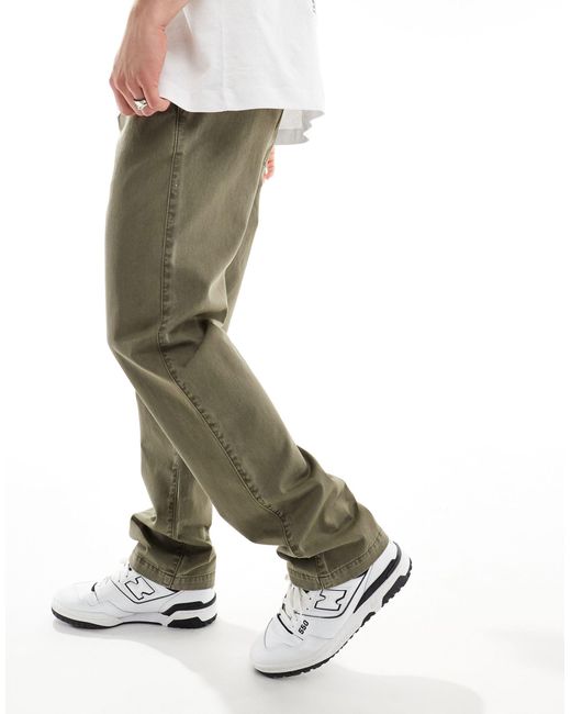 ASOS Green Straight Leg Pull On Trouser for men