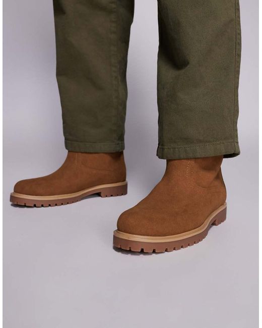ASOS Green Pull On Worker Boots for men