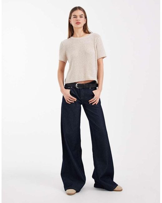ONLY White Lightweight Open Knit T-shirt