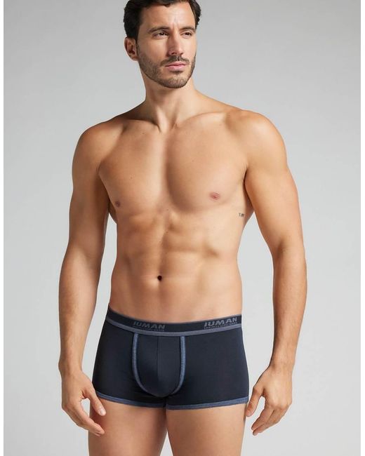 Intimissimi Blue Superior Cotton Boxers With Logo for men