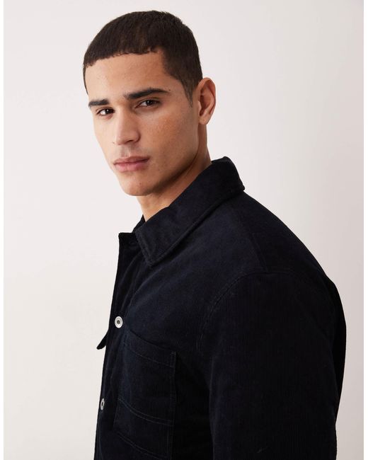 Mango Black Cotton Shacket for men