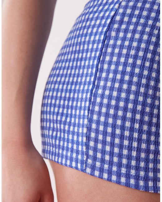 Collusion Pink Textured Gingham Micro Shorts