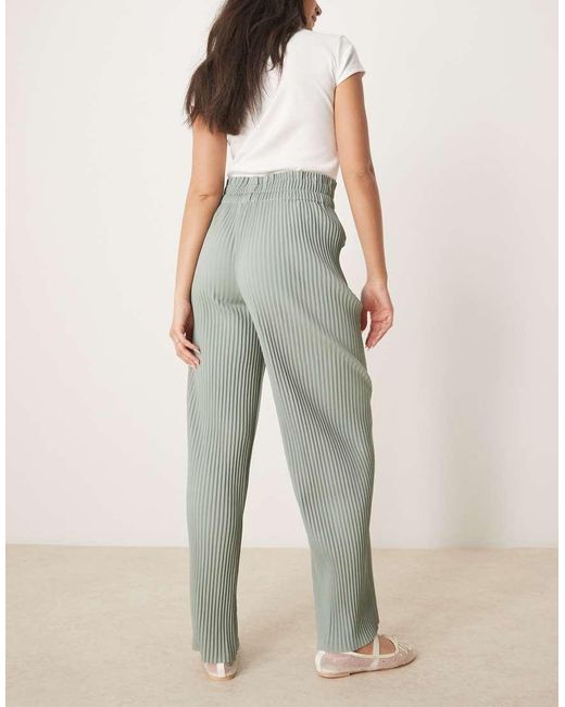 Y.A.S Multicolor High Waisted Wide Leg Plisse Trousers