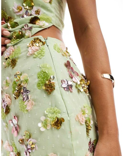 ASOS White 3d Flower Embellishment Mini Skirt
