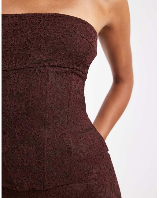 Wanderdoll Red Wander Doll Lacie Lace Bandeau Curved Hem Corset Top