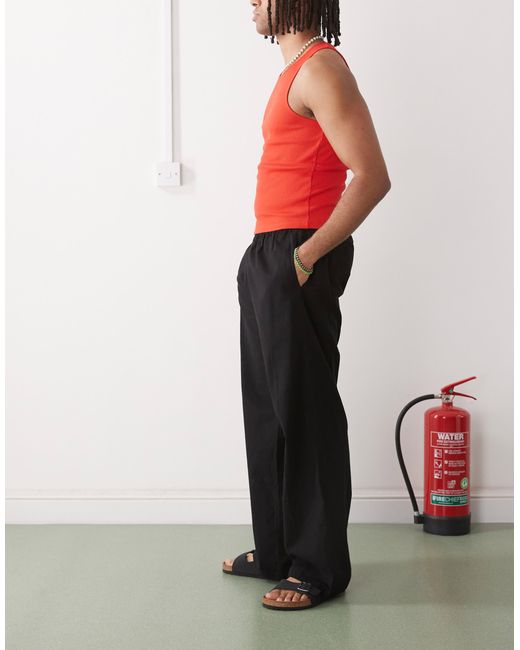 Pantalon décontracté en lin Collusion pour homme en coloris Orange