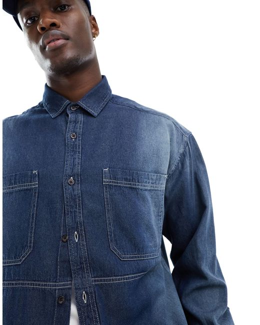 ASOS Blue 90s Oversized Denim Shirt for men