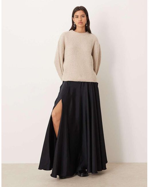 Free People White Chilco Maxi Skirt With Side Split