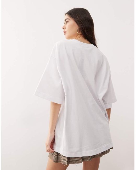 Camiseta Blanca Extragrande De Weekday de color Natural