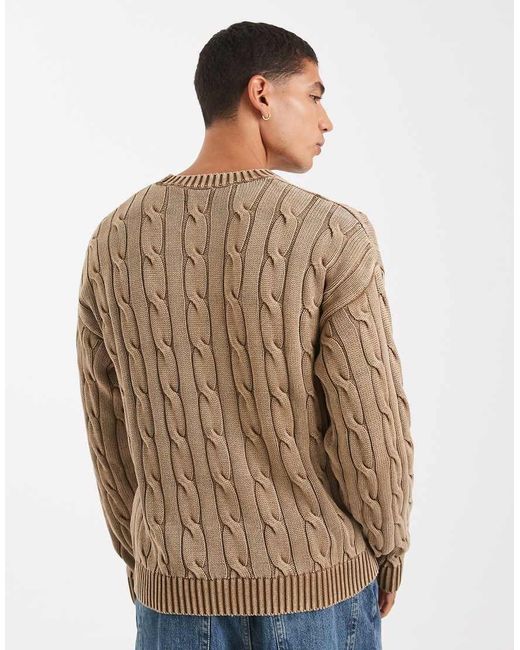 Levi's Brown Cable Knit Jumper for men