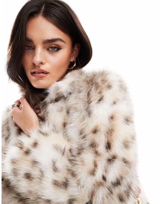 New Look Metallic Faux Fur Coat