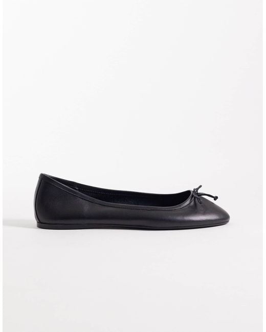 Mango White 100% Leather Ballet Flats