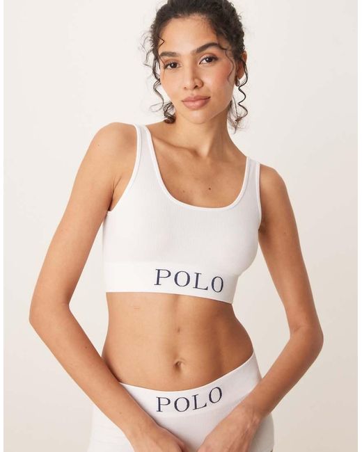 Polo Ralph Lauren White Ribbed Seamless Scoop Tankbralette
