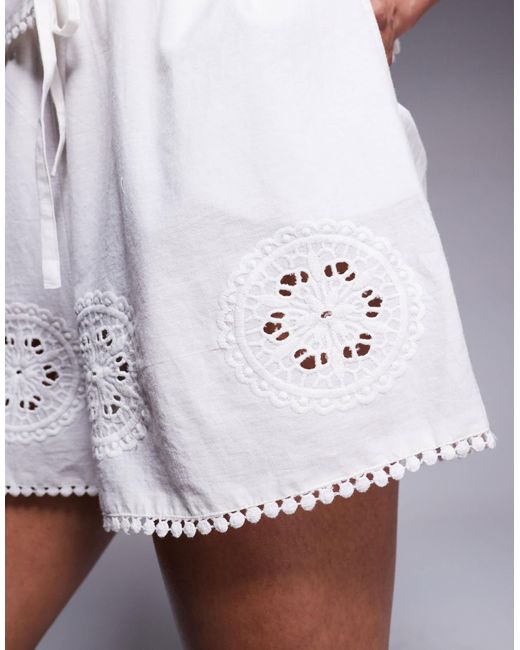 ASOS Blue – angie – strand-shorts aus baumwoll-popeline