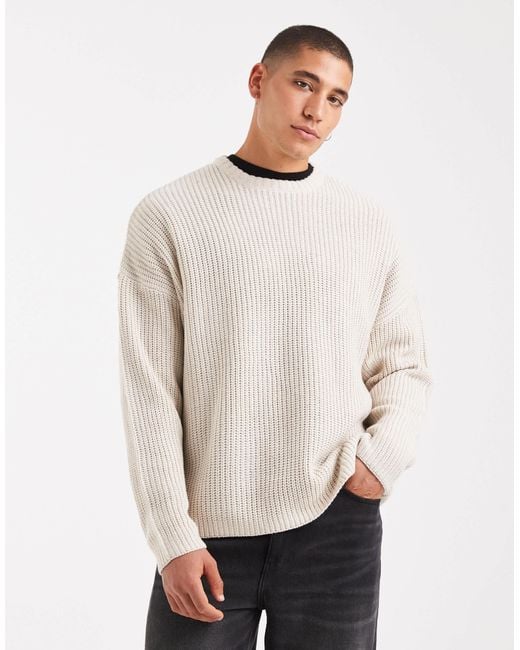 Only & Sons – oversize-strickpullover in White für Herren