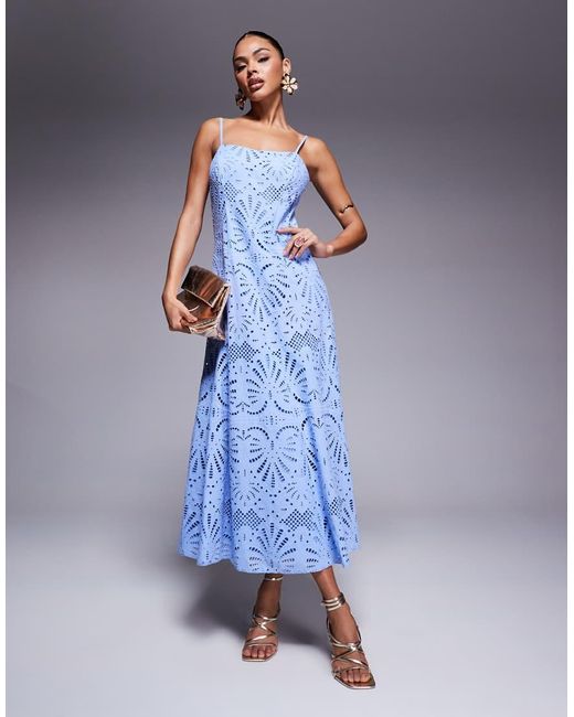 Forever New Broderie Midaxi Dress in Blue | Lyst UK Forever New Broderie Midaxi Dress in Blue | Lyst UK