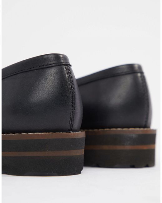 asos design maxfield leather fringed loafers