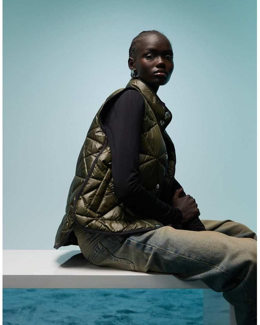 Bimba Y Lola Black High Neck Quilted Vest