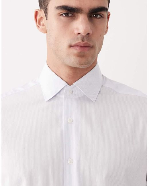 Mango White 100% Cotton Long Sleeve Shirt for men