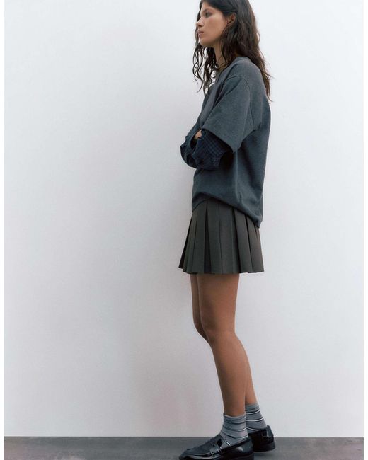 Pull&Bear Blue – mini-faltenrock