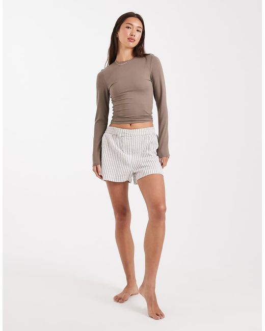 Miss Selfridge Gray Sculpted Long Sleeve Tee