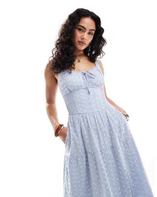 hollister embroidered maxi dress Karen Millen Applique Foam Button Through Dress