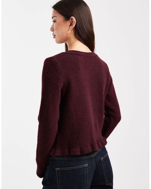 ASOS Purple – gerüschte strickjacke