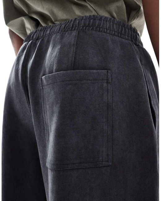 Pull&Bear Gray Washed Wide Leg joggers for men