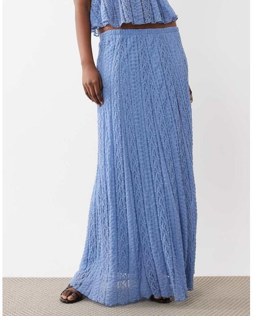 Gina Tricot Blue Co-ord Lace Maxi Skirt