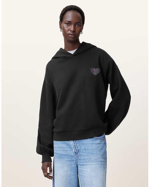 Sudadera Negra Con Capucha Lover Rihan De AllSaints de color Black