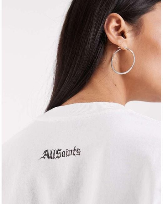 AllSaints White Etta Snakehead Back Graphic Tee