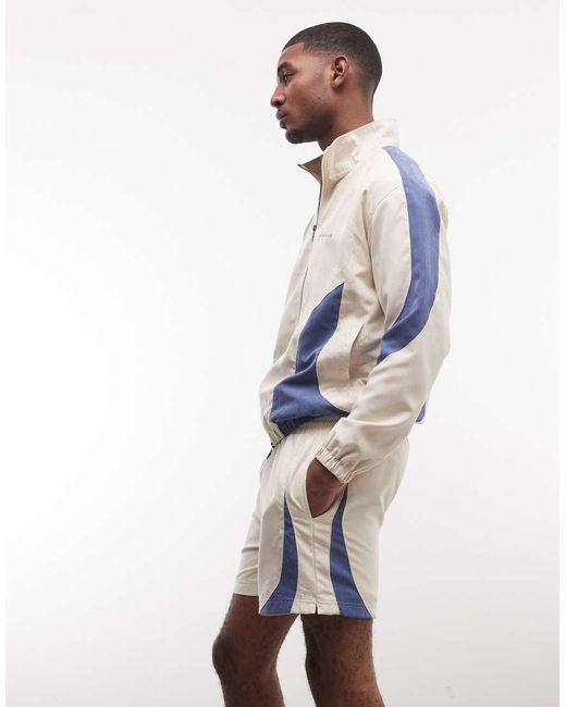 Alma de Ace White Panelled Pexa Shorts Co-ord for men