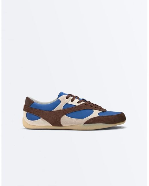 Oysho Blue Retro-Style Trainers