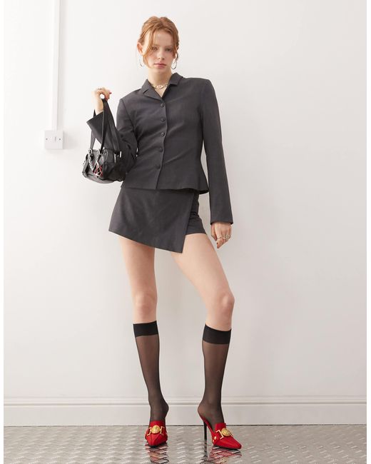 Weekday Gray Layton Co-ord Tailored Skort