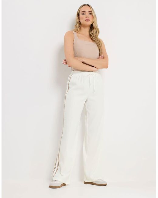 Long Tall Sally White Side Stripe Wide Leg Trousers