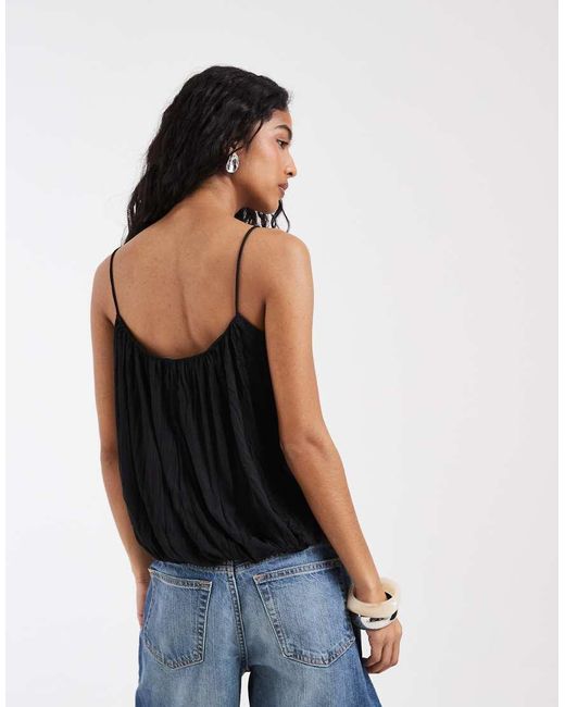 ASOS Blue Strappy Bubble Hem Top