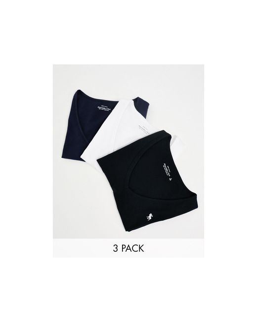 Abercrombie & Fitch Set Van 3 T-shirts Met V-hals in het Blue