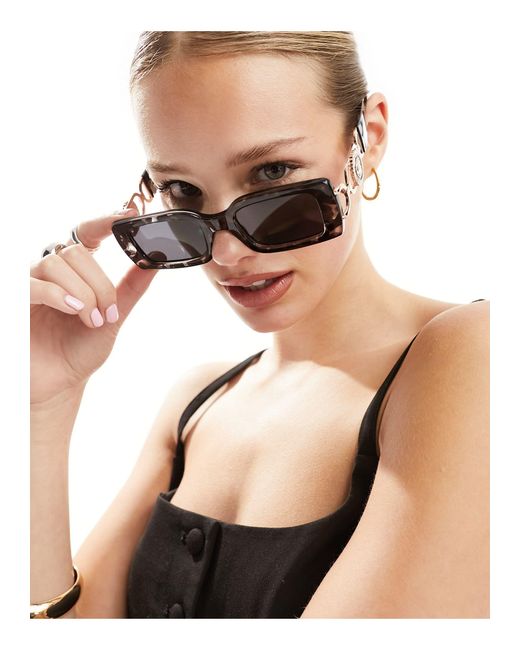 Reclaimed (vintage) Black 90s Rectangle Sunglasses