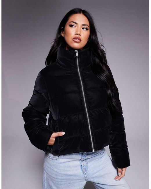 Barbour Black Hudson Velvet Touch Puffer Jacket