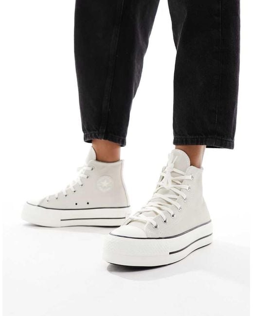 Converse Black Chuck Taylor All Star Lift Hi Suede Trainers