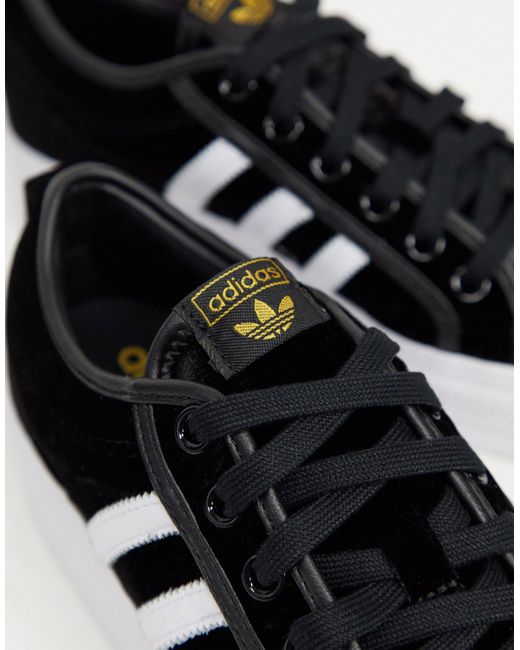 adidas Originals Nizza Platform Velvet Trainers in Black | Lyst Australia