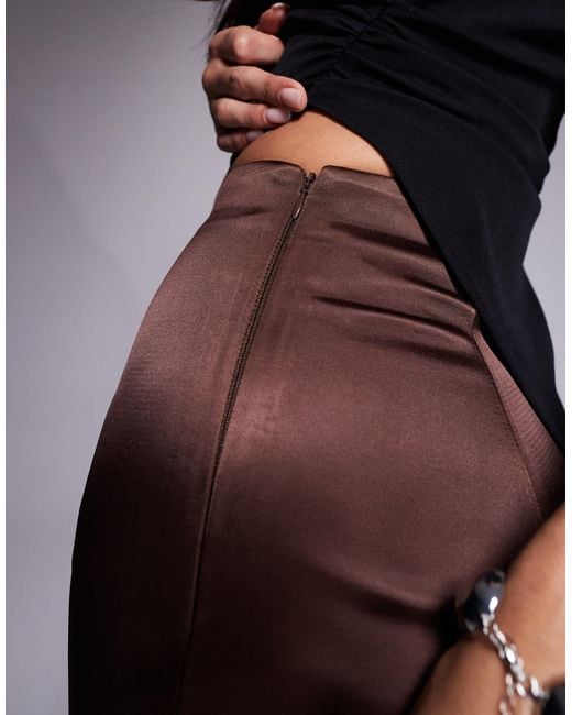 ASOS Brown – strukturierter satin-minirock