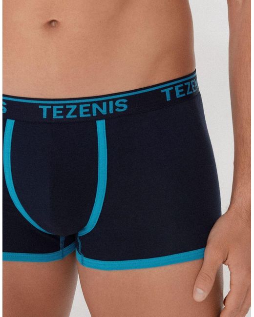 Tezenis Blue Boxers With Contrasting Trim for men