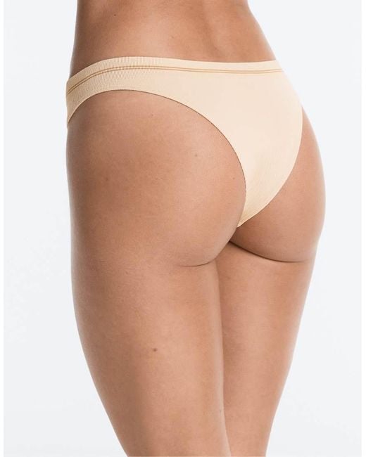 Oysho White 3 Seamless Ribbed Polyamide Blend Brazilian Briefs