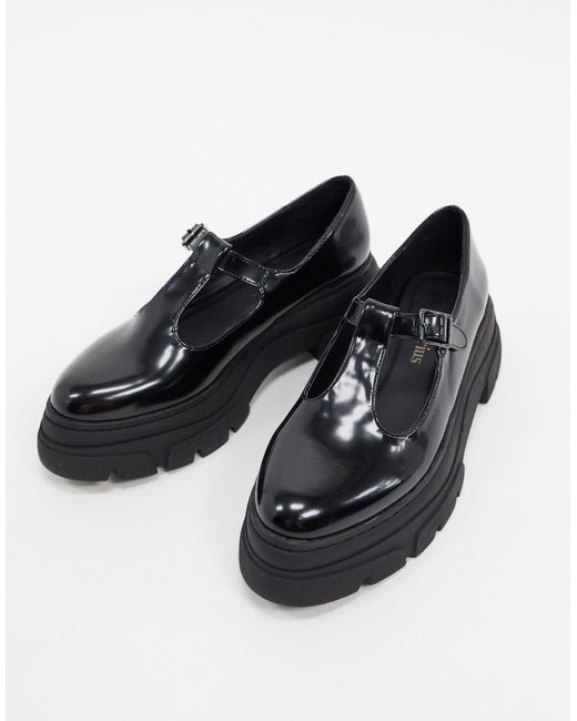 black chunky mary janes