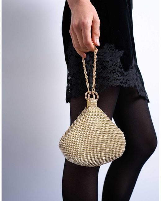 TOPSHOP Black – galaxy – e handtasche mit strassbesatz
